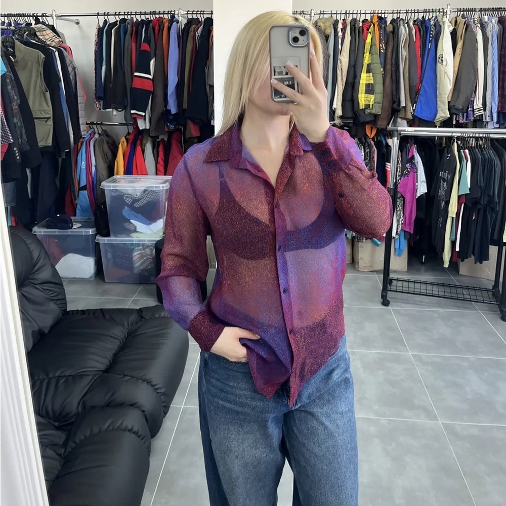 Acne Studios Women Avant Garde Blouse Button Shirt Size 36